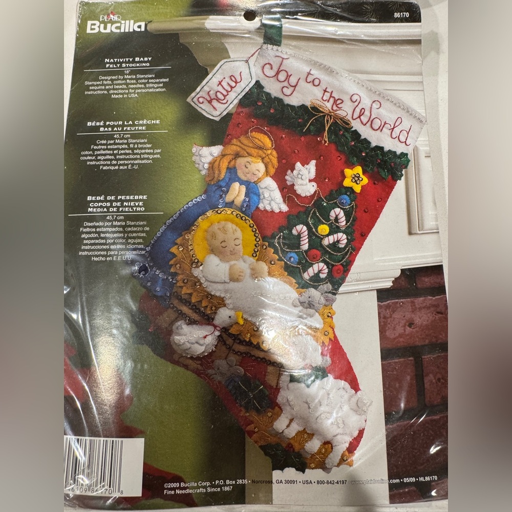 Bucilla Joy to the World Christmas Stocking Kit - Red, White, Gold